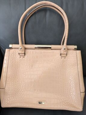 Kate Spade Pink Knightsbridge Constance Elegant Croc-Embossed Tote Handbag